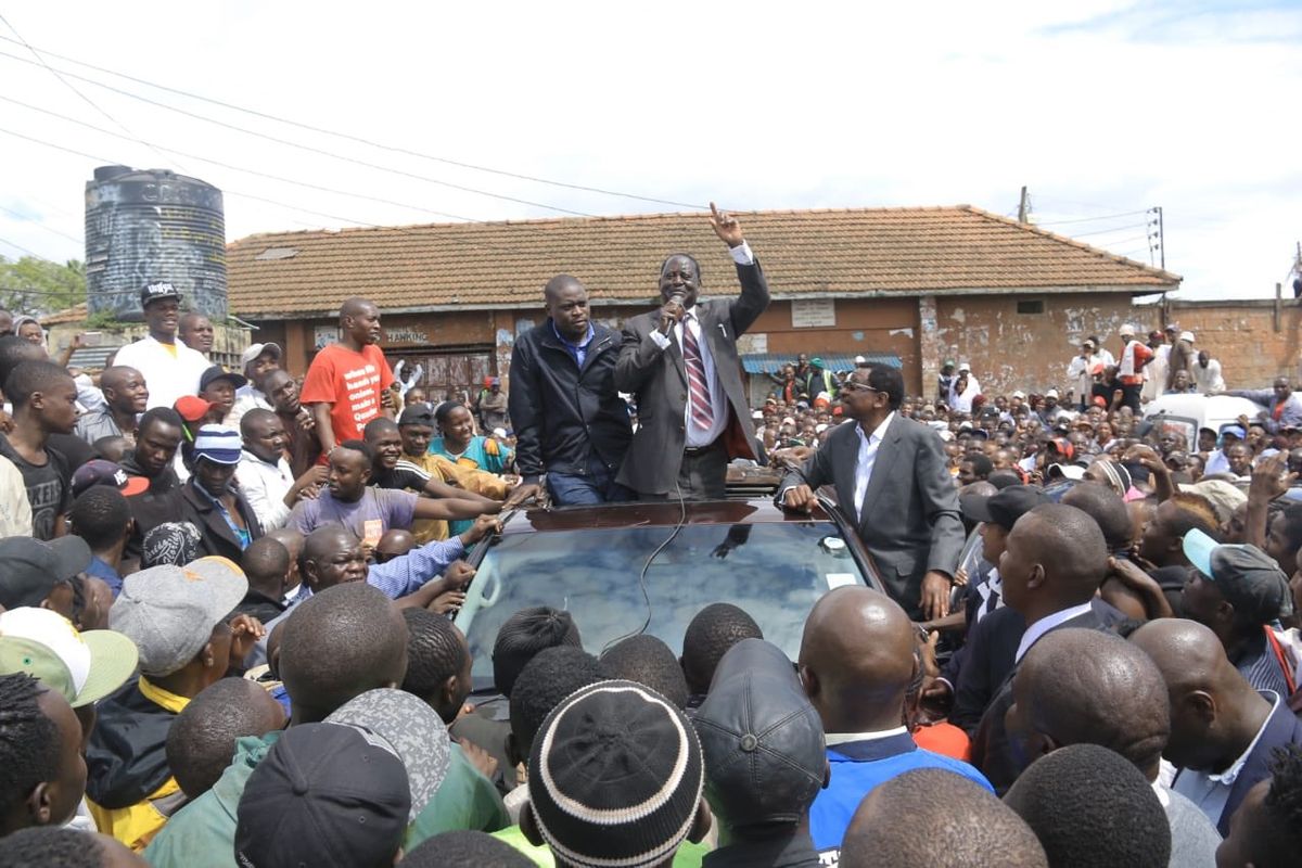 Image result for Raila in Burma Market in Nairobi