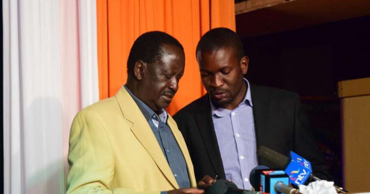 Image result for Edwin Sifuna and Raila Odinga