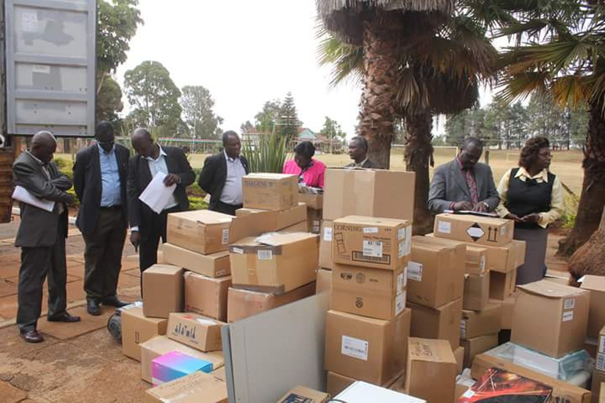 Boost to Moi University as they get lab equipment donations