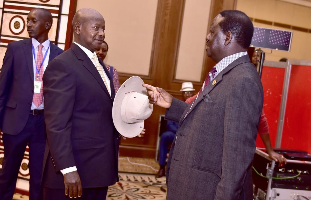 Image result for raila and museveni