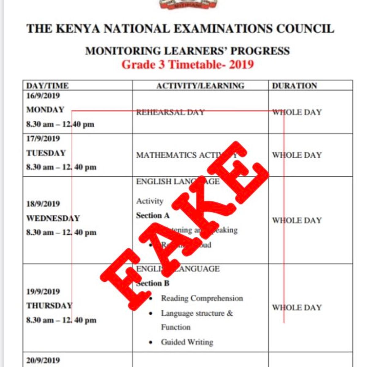 knec-grade-3-timetable-circulating-on-social-media-fake